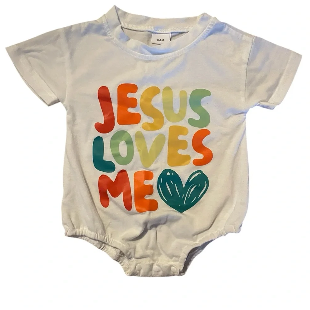 Jesus Loves Me Onesie | Baby T-Shirt Bodysuit | 6-9 Months - NWOT